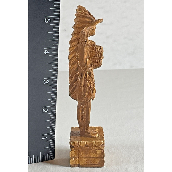 Dollhouse Miniature Vtg Indian Cigar Statue 1:12 Scale Distressed Paint 5.25 in - Picture 3 of 6